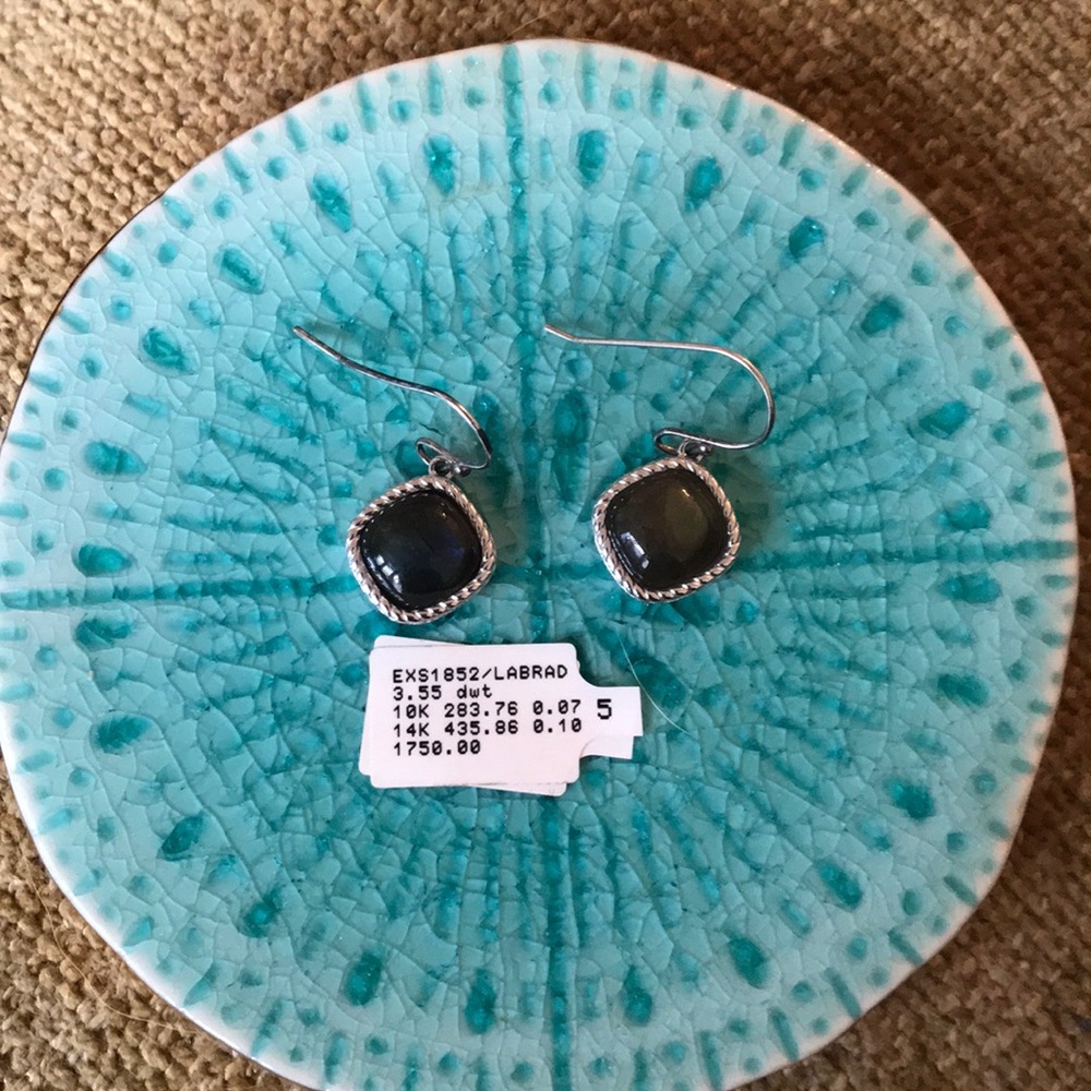 Labradorite Stone Sterling Serling Earrings